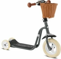 Puky R1 Classic Ballon Scooter Med Kurv B&oslash;rn, Gr&aring;
