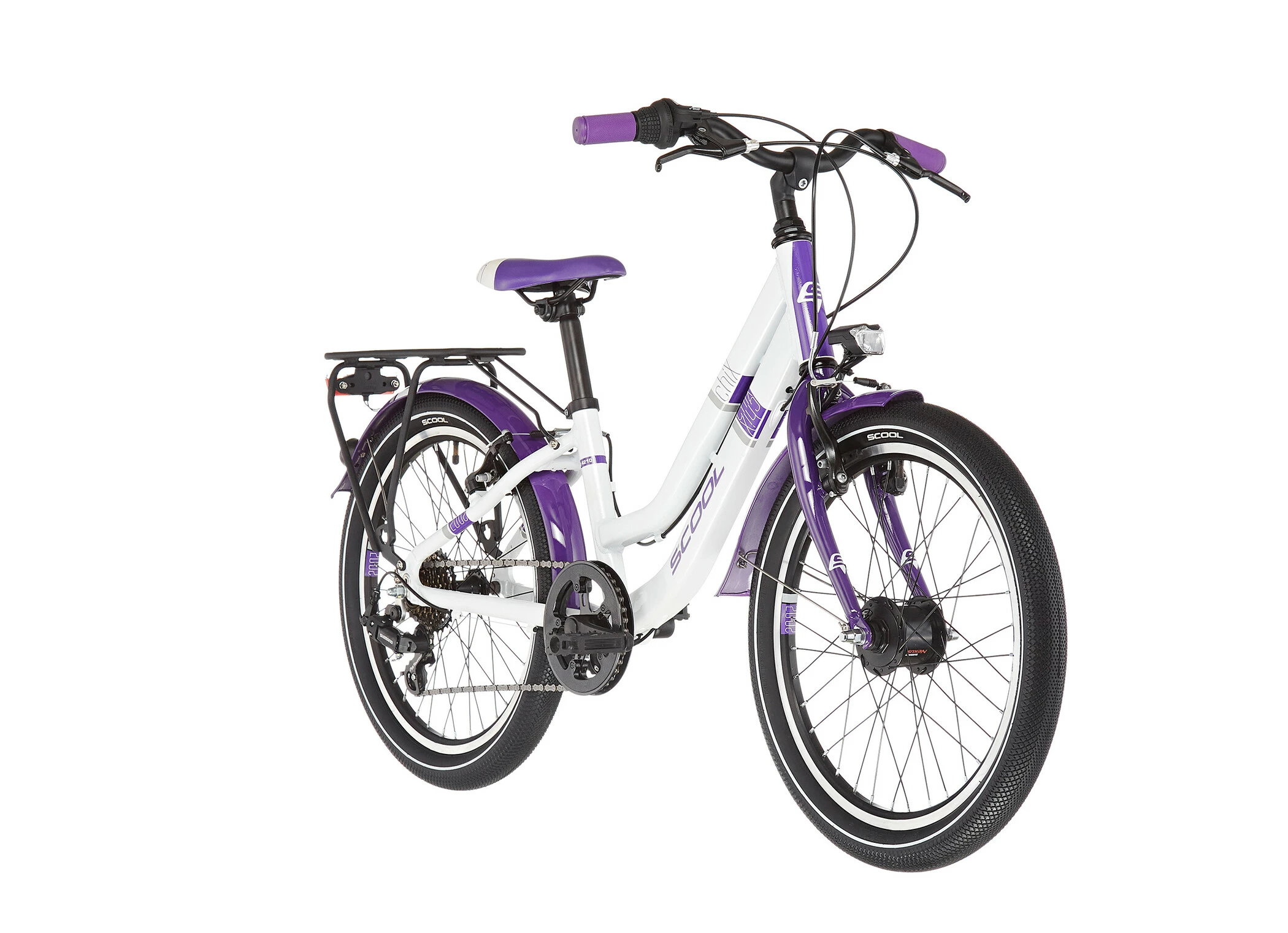 S'COOL S'cool ChiX Twin Alloy 20 7-S Børn, Hvid/violet